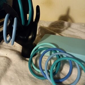 Used,not new plastic  2sets of extra large hoop pierced  earrings with 5 bangles